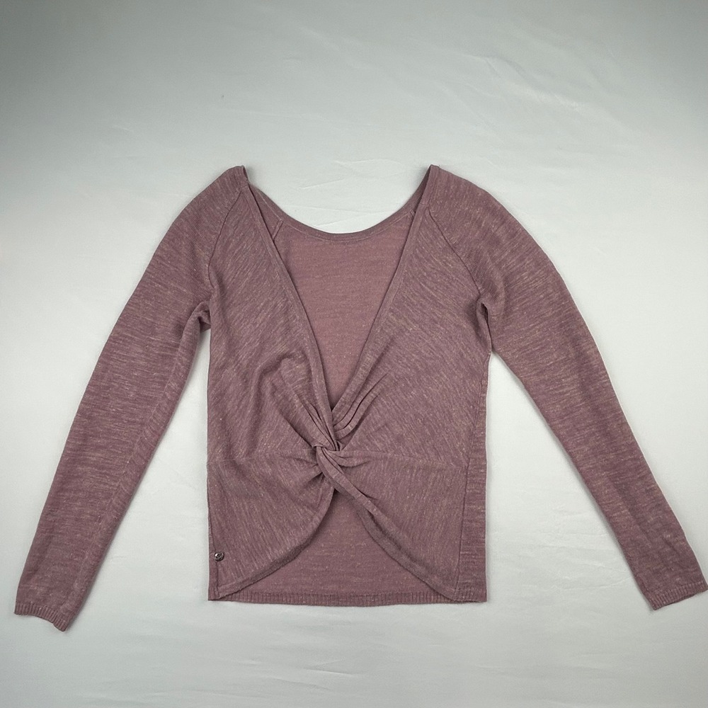 Lululemon Twist‎ Back Long Sleeve Knit Top Mauve Purple Reversible Sweater